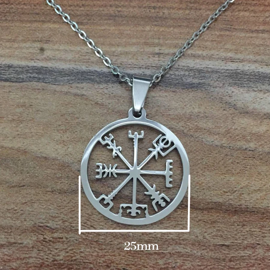 الكلاسيكية فايكنغ Vegvisir البوصلة القلائد الفولاذ المقاوم للصدأ للنساء الشمال الرونية أودين الرجال قلائد الكلت العرقية مجوهرات