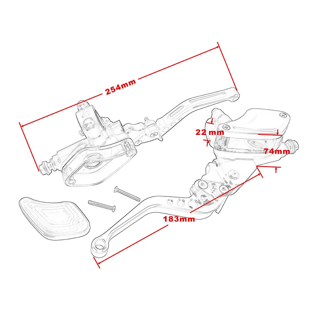 CNC Алюминий 7/" 22 мм мотоцикла рычаг сцепления, гидравлического тормоза комплект с Главный цилиндр резервуар