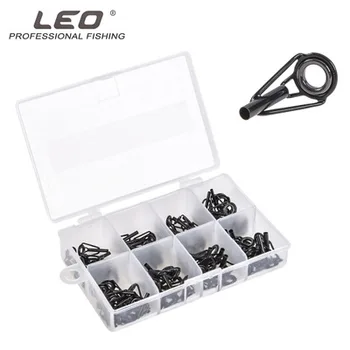 

LEO 80pcs/set Multi-number Sea Otter Guide Ring Set Stainless Steel Ceramic Road Wire Loop Sea Otter Guide Ring Fishing Tools