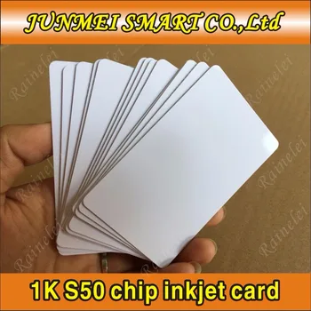 

500pcs/lot 13.56mhz rewritable Inkjet Printable PVC card Fudan nfc 1K S50 chip for Espon printer, Canon printer