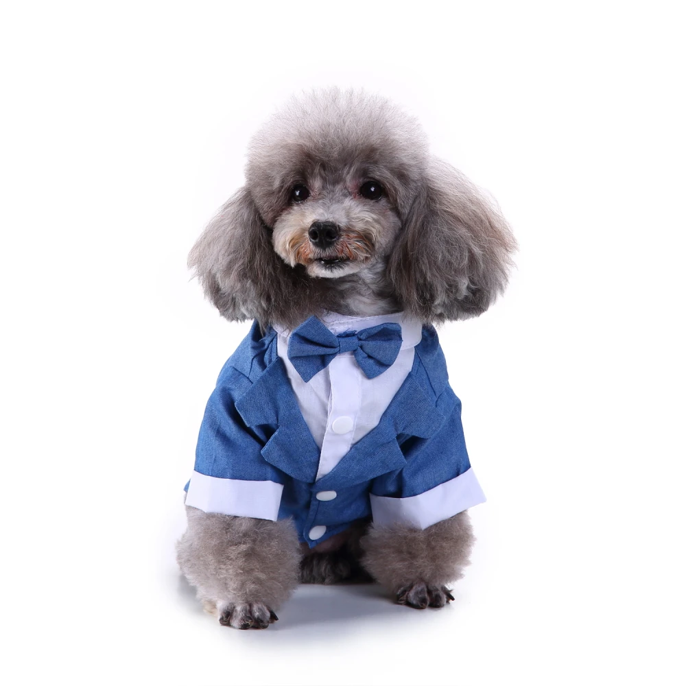 Фрак для животного стильная одежда для щенка рубашка для собаки Официальный галстук-бабочка смокинг костюм для свадебной вечеринки
