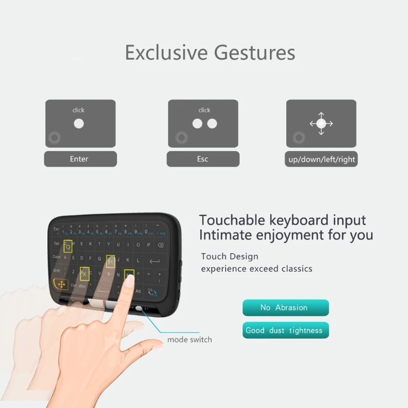 

H18 Wireless Keyboard Air Mouse Full Touchpad 2.4GHz For Smart TV Box PC Android