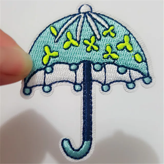 1Pcs Umbrella Patch for Clothing Iron on Embroidered Sew Applique
