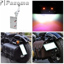 Chrome Aluminum Motorcycle Tail Light Side Mount License Plate Bracket for Harley XL883 XL1200 Iron883 Chrome Aluminum Motorcycle Tail Light Side Mount License Plate Bracket for Harley XL883 XL1200 Iron883