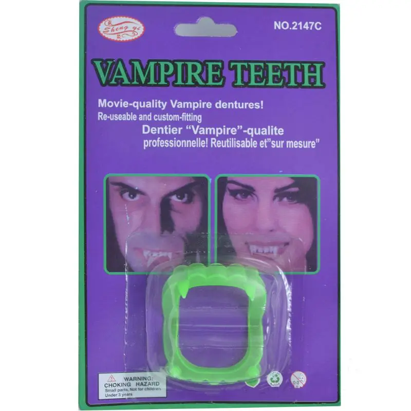 

Novelty Glow In The Dark Vampire Fangs Plastic Teeth Costume Accessory Party Favors Gag Toy