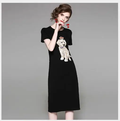 Femelle Outwear 2018 Femmes D'été Manches Courtes Slim O Section Fit Robe Broderie À Casual cou Nouvelle Longue Mode vvx5rnwPgH