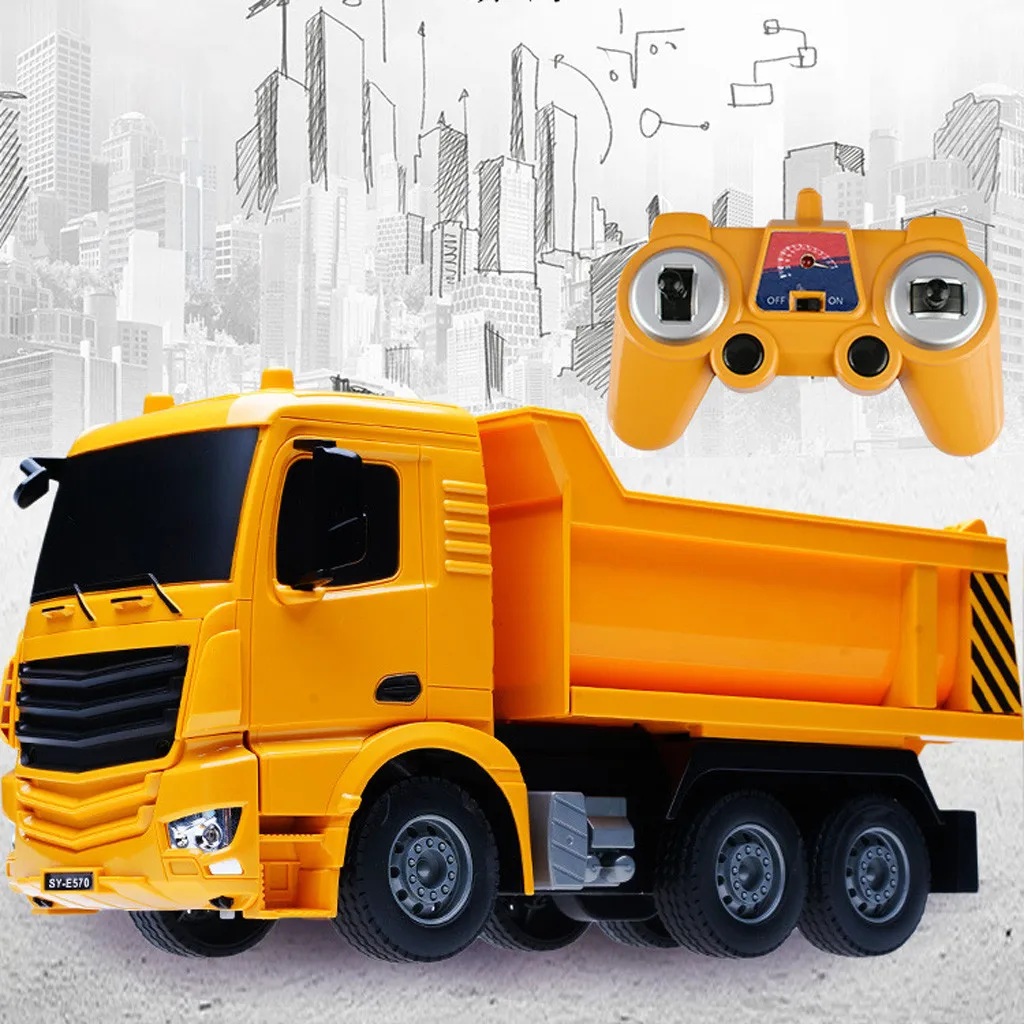 

2019 RC Toy 4CH Remote Control Big Dump Truck Loaded Sand Vehicle Toys 1/26 Scale Children Newborn Toddler Baby Girl Boy toys