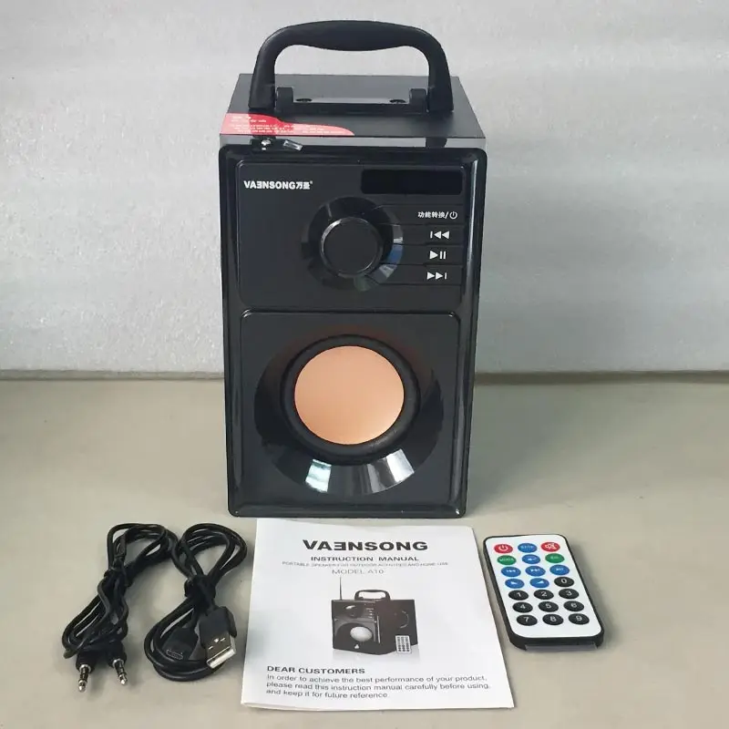 Стерео сабвуфер с деревянным корпусом Bluetooth динамик FM радио портативный USB диск Mp3