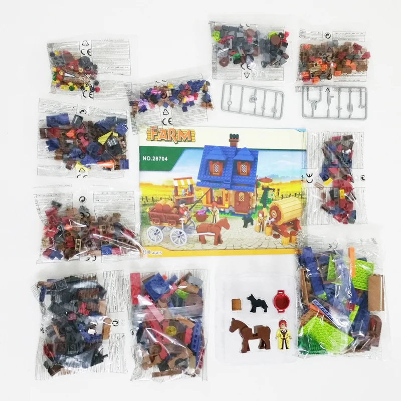 28704 686pcs Farm Carriage Constructor Model Kit Blocks Compatible LEGO Bricks Toys for Boys Girls Children Modeling 28704 686pcs Farm Carriage Constructor Model Kit Blocks Compatible LEGO Bricks Toys for Boys Girls Children Modeling