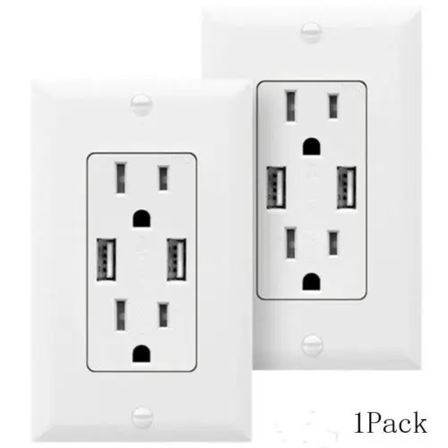 Розетка с зарядным устройством USB 4 2 А двойная дуплексная розетка 15 Amp настенной