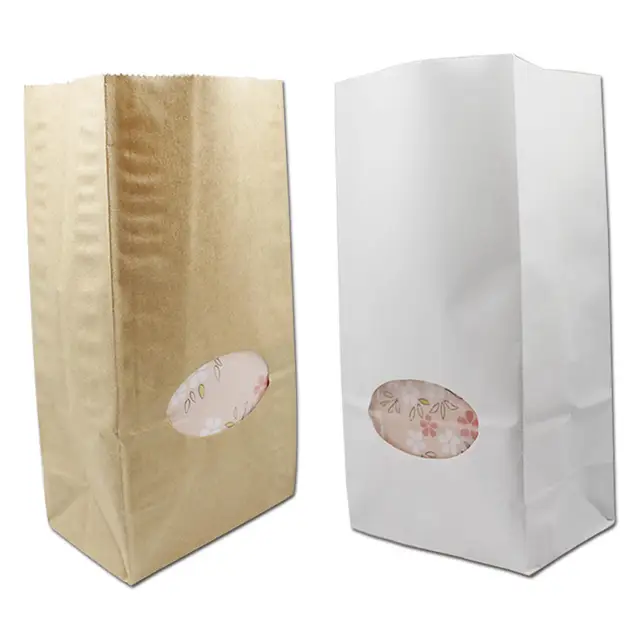 500pcs 2 Size Whole Brown White Kraft Paper Gift Bags With Clear 500pcs 2 Size Whole Brown White Kraft Paper Gift Bags With Clear Window Food Bread Candy