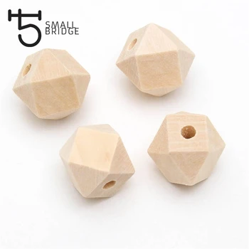 

20mm Craft Geometric Wooden Beads For Jewelry Making Diy Bracelet Unfinished Polygon Natural Wooden Spacer Beads Wholesale W002