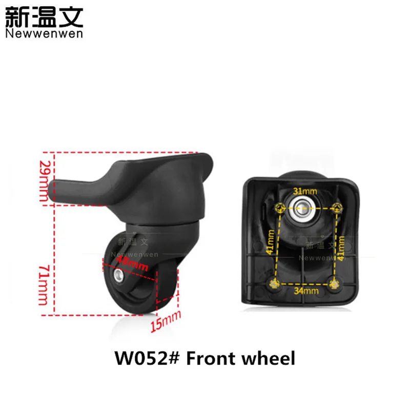 Чемодан ремонт колес, замена Спиннер багажные колеса, колеса для чемоданов W13 - Цвет: W052 Front wheel