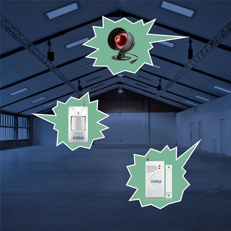 Sistema de Alarme Conexão do Sensor Segurança em Casa Kerui Sirene Instalação Simples Infravermelho Controle Remoto Conjunto Proteção 5 infravermelho conexão do sensor controle remoto conjunto proteção segurança em casa