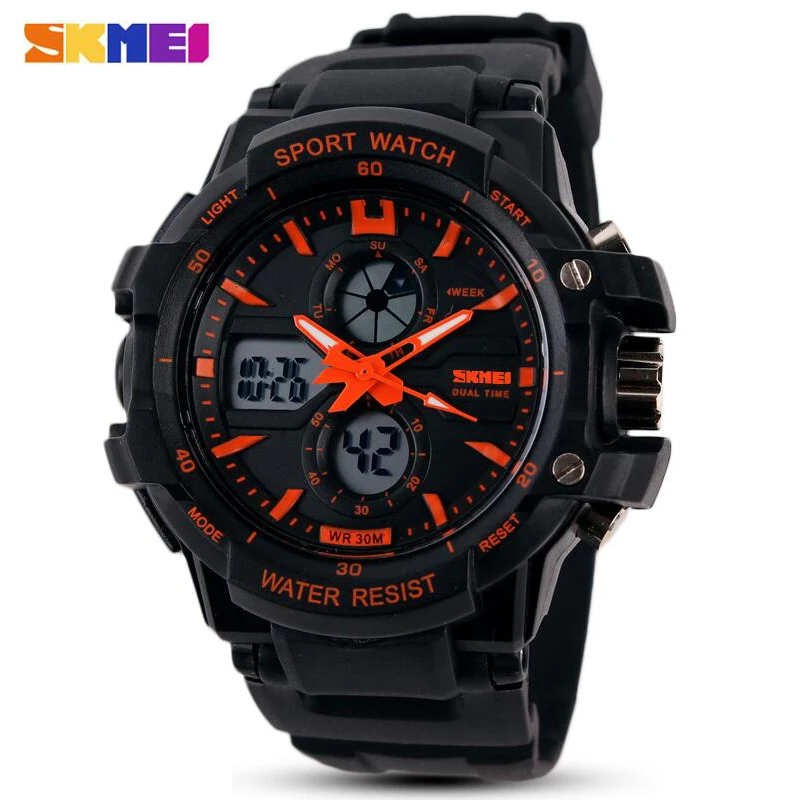 Baratos Relojes para niños de marca SKMEI de moda reloj Digital LED de cuarzo para niños y niñas, relojes de pulsera impermeables multifuncionales para niños
