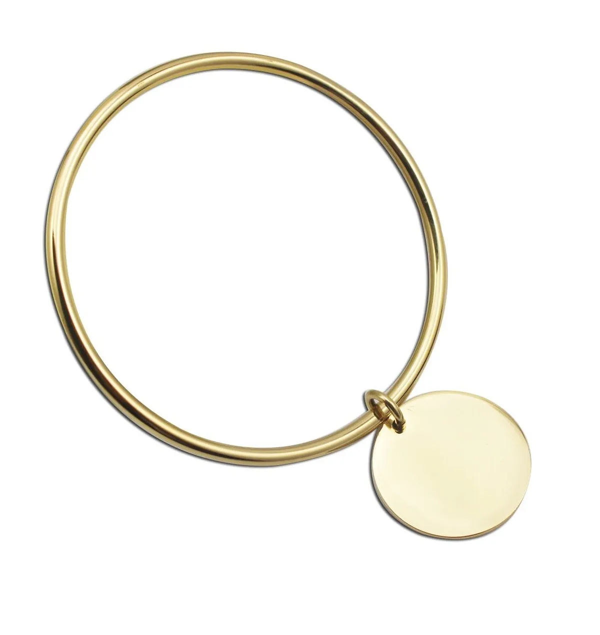 Fashion Bracelet Bracelet & Bangle Laser /Name Round Charm Pendant Gold Color France Style Jewelry