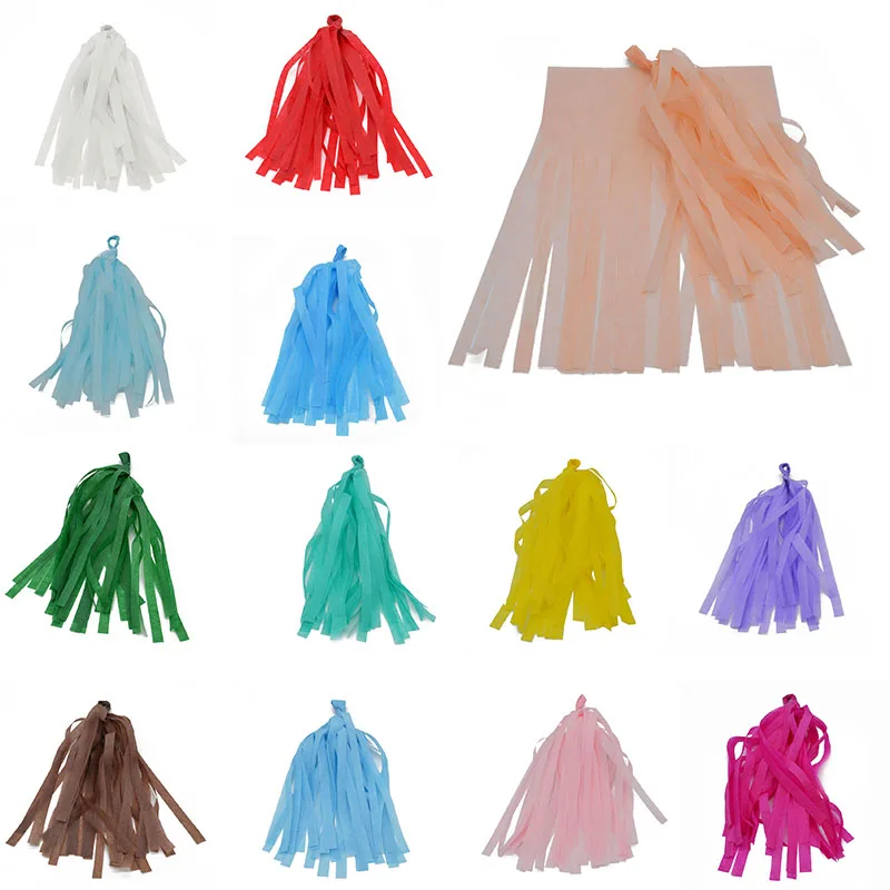 

5Pcs 12*35cm Tissue Paper Tassels Garland DIY Paper Craft Scrapbooking Flowers Baby Shower Birthday Wedding Party Decoration