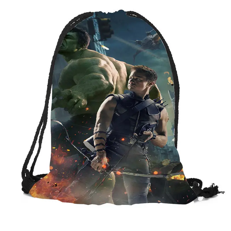 Marvel рюкзак с принтом на шнурках путешествия пляжные школьные сумки большой емкости настроить ваши изображения