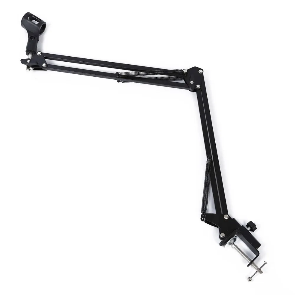 

Extendable Recording Microphone Holder Suspension Boom Scissor Arm Stand Holder with Microphone Clip Table Mounting Clamp