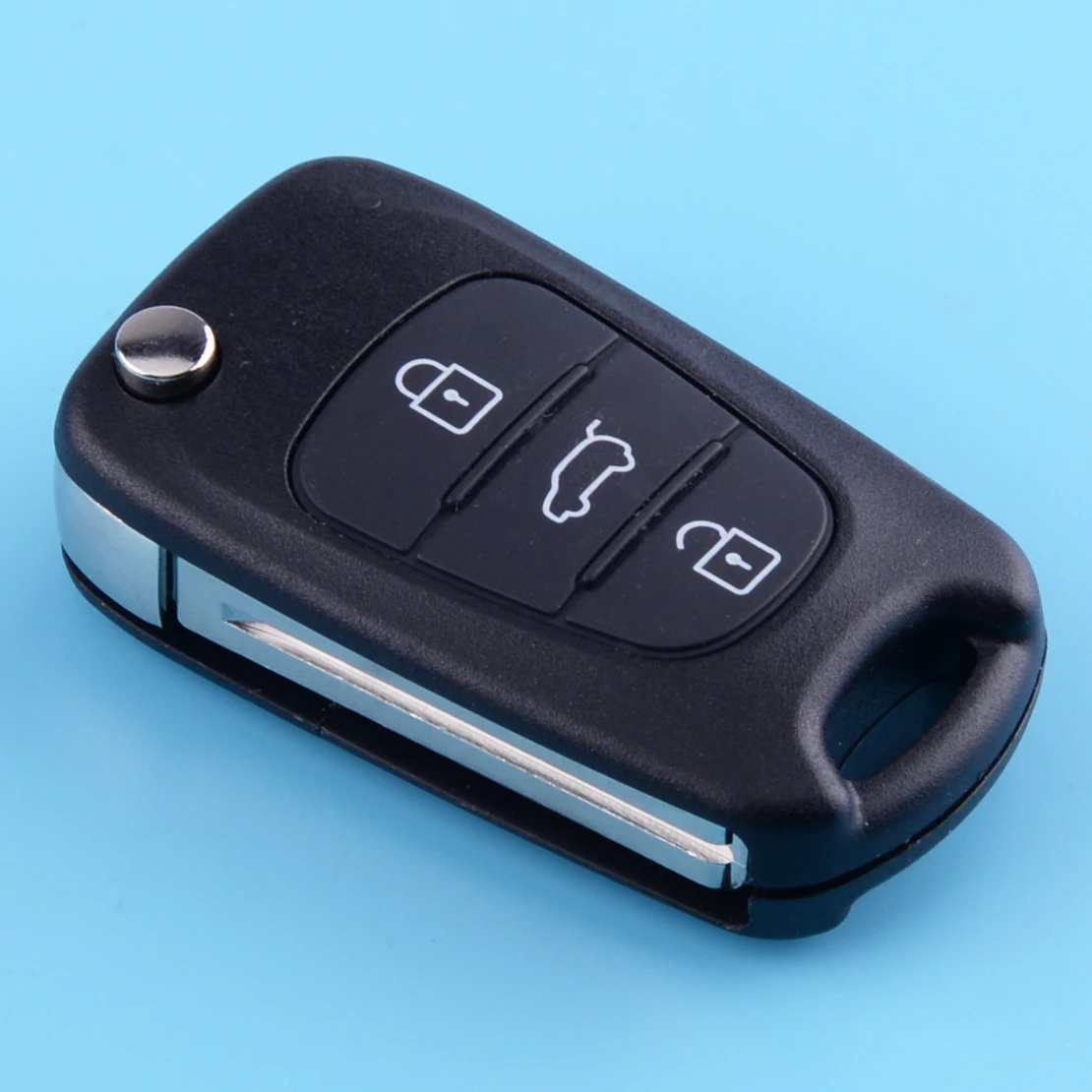 

CITALL 3 Button Car Flip Remote Entry Key Replace Shell Folding Remote Key Case with ID46 Chip 433MHZ Fit for Hyundai i20 IX35