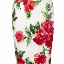 30-летние женские винтажные 50 s pinup красное платье-карандаш с цветочным принтом Большие размеры 4xl юбки saias femininas Faldas