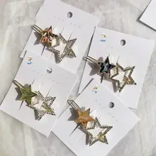 1 шт. Новая мода корейский дизайн Кристалл Стразы шпилька в форме звезды женские заколки для волос аксессуары для укладки