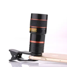 8×18 Zoom Mobile Phone Monocular Telescope Camera Lens Mini Universal Optical Clip Telephoto Black for Phone Accessories