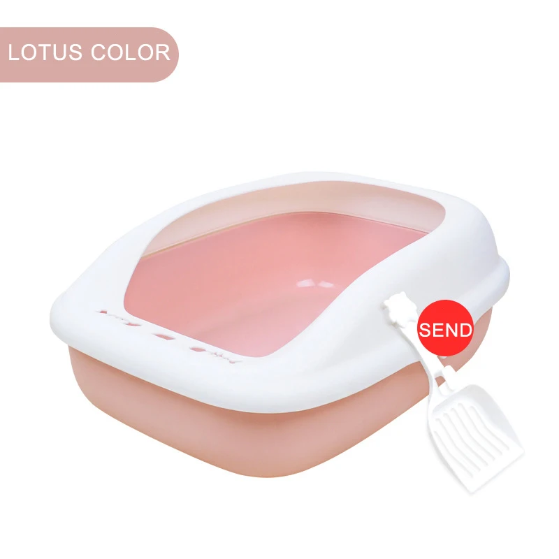 Jcpal 6 цветов съемный пластиковый полузакрытый Открытый Анти-всплеск Овальный Кошачий лоток для туалета питомец очиститель для туалета прибор - Цвет: Lotus root