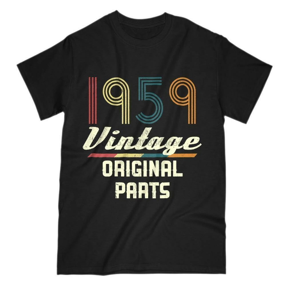 Vintage 1959 Mens T-Shirt Retro 50 60Th Birthday Tee Old 2019 New Arrival T Shirt Casual Men Clothing Nerd Shirts | Мужская одежда