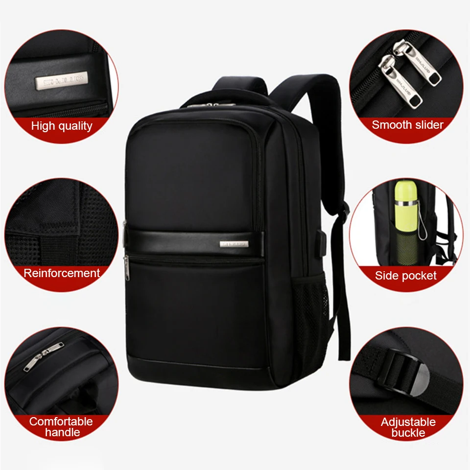 Men's Laptop Backpack Business Notebook 15.6 Inch Men Male Bag Backpack USB Charging Headphone Waterproof Outdoor Travel Bagpack