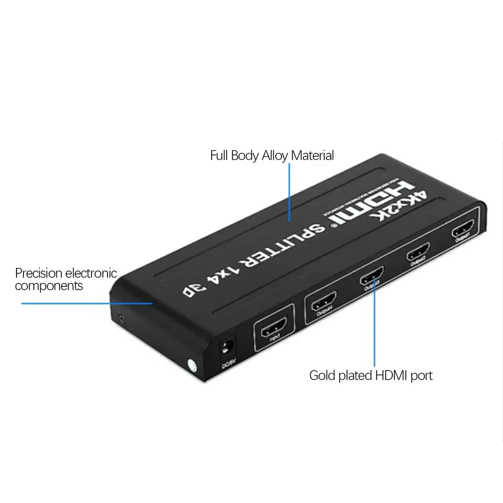 Full HD HDMI Splitter 1X4 4 Порты и разъёмы концентратор ретранслятор усилитель v1.4 3D 1080 p 1 в 4 из