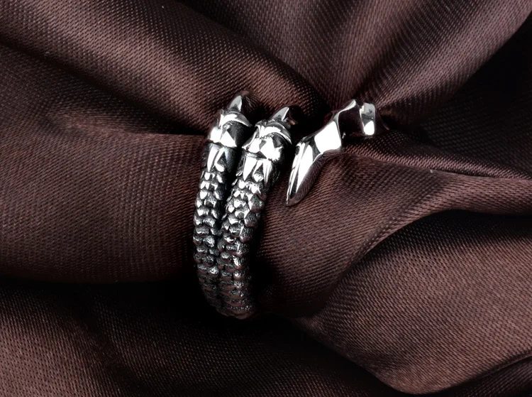 Кольцо из стерлингового серебра s925 пробы, мужское винтажное серебряное Ювелирное кольцо, кольцо с когтями дракона, Открытое кольцо для влюбленных, нейтральная Мода