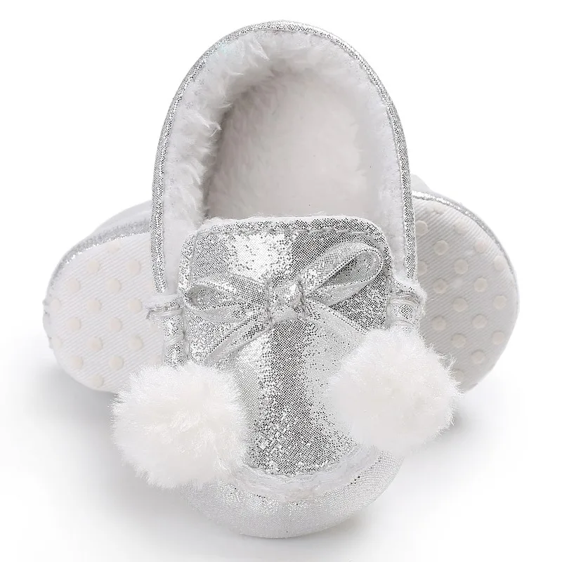 Горячая Детские Обувь для девочек милые зимние Лоферы согреться мягкая подошва первых шагов кроватки Babe Prewalker новорожденного малыша Обувь