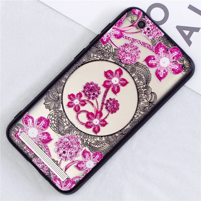 For Redmi 5 Plus Case Luxury 3D Lace Flower Butterfly Phone Back Cover For Xiaomi Redmi 5A Sexy Floral Hard PC Fundas Coque Capa (2)