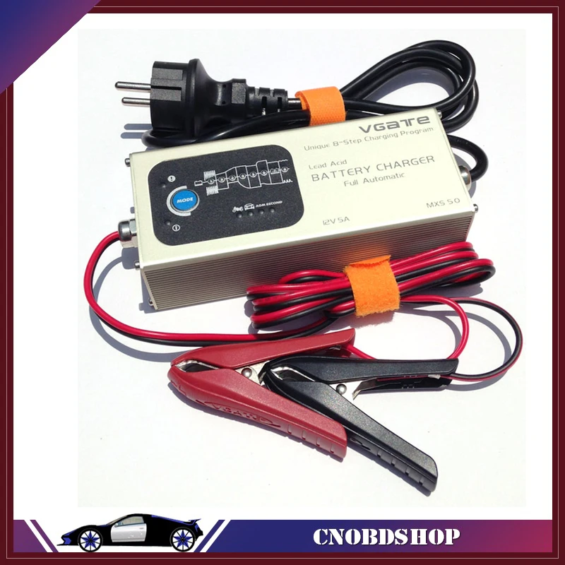 

Vgate MXS 5.0 Lead Acid Battery Charger Fully Automatic 12V 5A with Temperature Compensation MXS 5.0 8-Step Charging Program