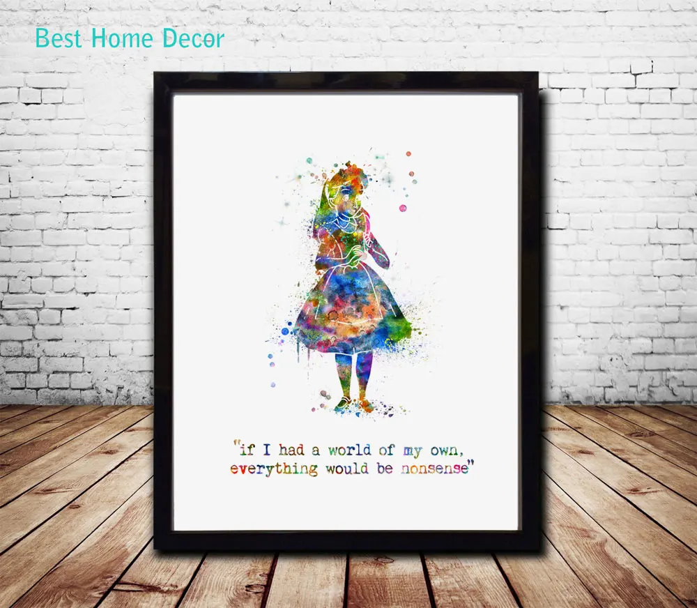 

If I Had A World of My Own Everything Would Be Nonsense Wall Art Quotes Print Alice In Wonderland Wall Art Nursery Decor AP059