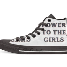 Power To The Girls Повседневная Высокая холщовая Обувь Кеды легкие ботинки для ходьбы