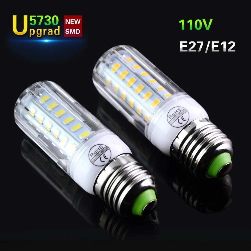 

2016 SMD 5730 E27 LED Bulb Lampada Chandelier Led Lamp Bulb Warm white/white 220V/110V 5730 E27 E12 LED Lamp Corn Light