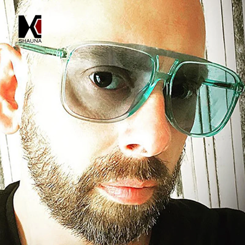 

SHAUNA INS Popular Candy Colors Women Square Sunglasses Fashion Blue Green Yellow Glasses Frame Men