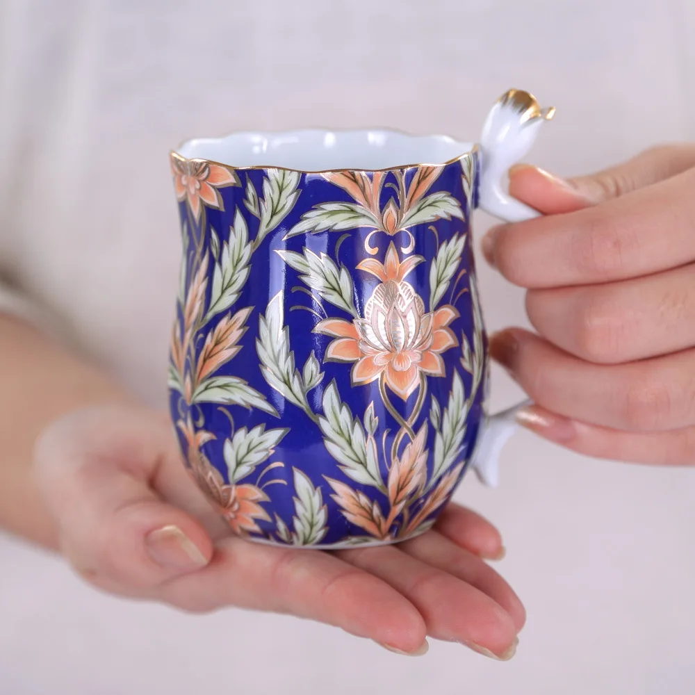 

christmas christmas 201-300ml retro ceramic coffee black tea water Mark, cup bone porcelain cobalt and blue gifts
