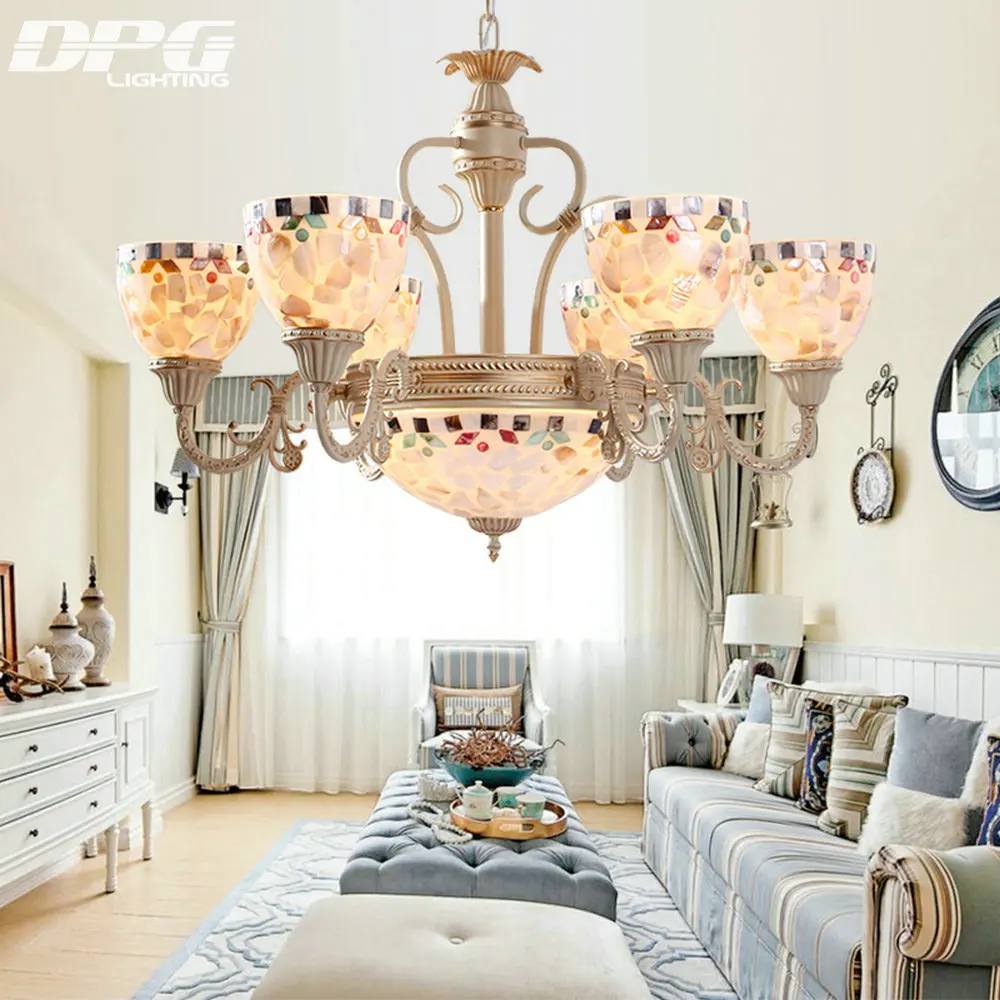 

Vintage tiffany style chandeliers lamp with 110v 220v 3 5 6 8 E27 Base lights for living room bedroom