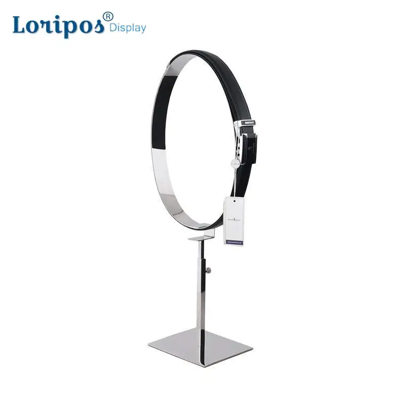 

Metal Belt Shelf Adjustable Height Table Belt Holder Display Rack Window Display Props Man Leather Belt Bracket Exhibition Stand