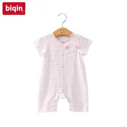 Biqin3M-12M для маленьких детей детские комбинезоны девочек Ползунки Дети Весна Лето озорной медведь ползунки