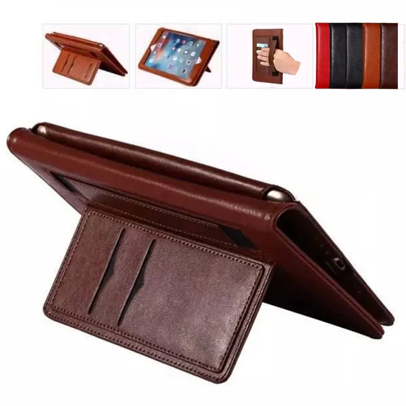 

Luxury PU Leather Business Cover for Ipad 2 3 4 Flip Stand Case Smart Handhold Case for Apple Ipad 3 4 Fundas W/ Logo
