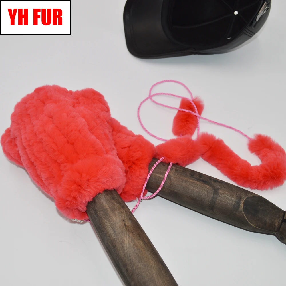 

2019 New Natural Real Rex Rabbit Fur Gloves Good Elastic Women Knitted Real Rabbit Fur Mittens Lady Real Rex Rabbit Fur Gloves
