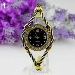 Кварцевые наручные часы браслет сталь ремешок часы обувь для девочек хороший подарок золотой со стразами 5KZX