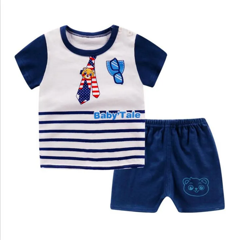 

100% Cotton Children's Sets Infant Kids Boys Clothes Children Clothing Sets Summer Baby Girls Boy Clothes Cute T Shirt+Shorts