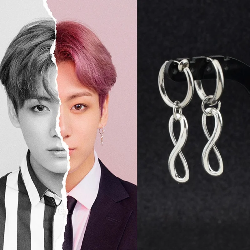 1 pc Tassel Earrings 8 Word For Men Women Korea BTS JIMIN Earrings