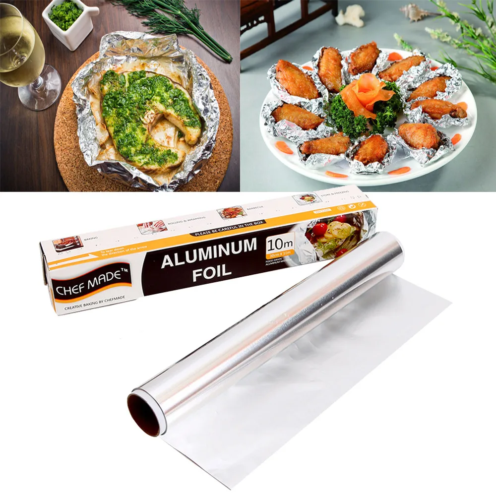 30CM x12M Aluminium Foil Kitchen Catering Tin BBQ Food Baking Wrap Food