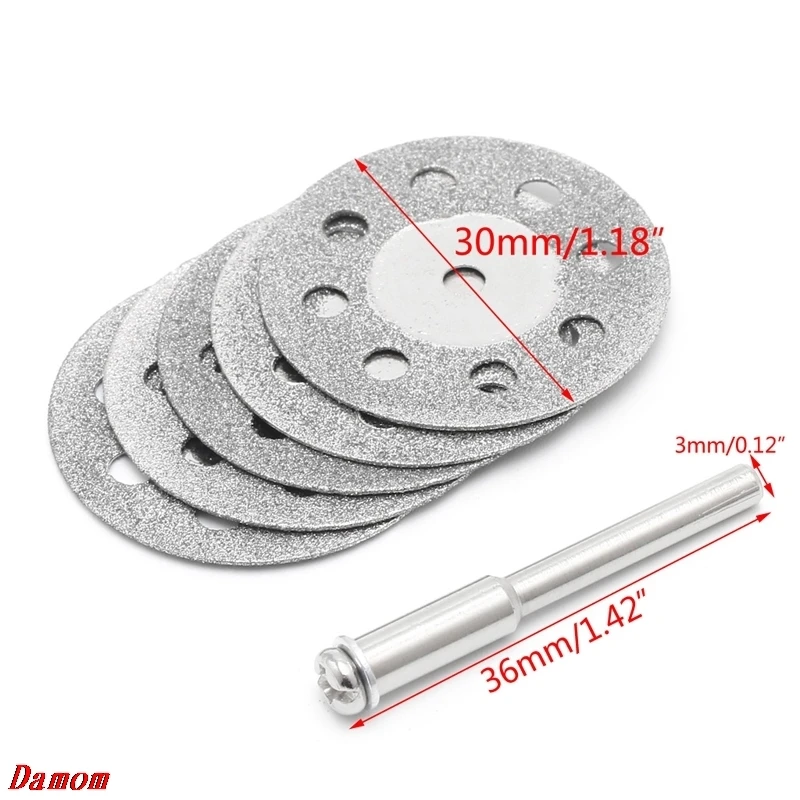 OOTDTY 5 шт./компл. 20 мм/22 мм/25/30 Dremel аксессуары Алмазный шлифовальный круг пила круглый нож с диском комплект принадлежностей для вращающихся инструментов Dremel алмазные диски